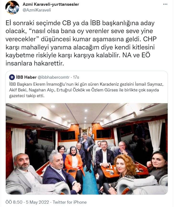 İmamoğlu'nun otobüsündeki gazeteciler tartışılıyor: Kadro eksik kalmış, kankalarını da alın 2
